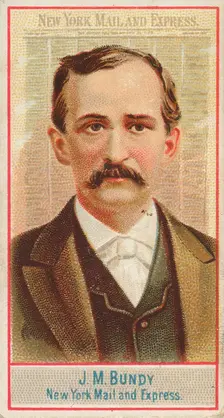 J.M. Bundy, New York Mail and Express, from the American Editors series (N1) for Allen & G..., 1887. Creator: Allen & Ginter