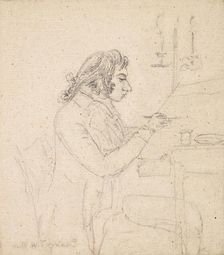 J. M. W. Turner at a Drawing Table (recto), about 1795. Creator: Thomas Monro