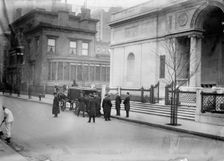 J.P. Morgan's body taken from his library, between c1910 and c1915. Creator: Bain News Service