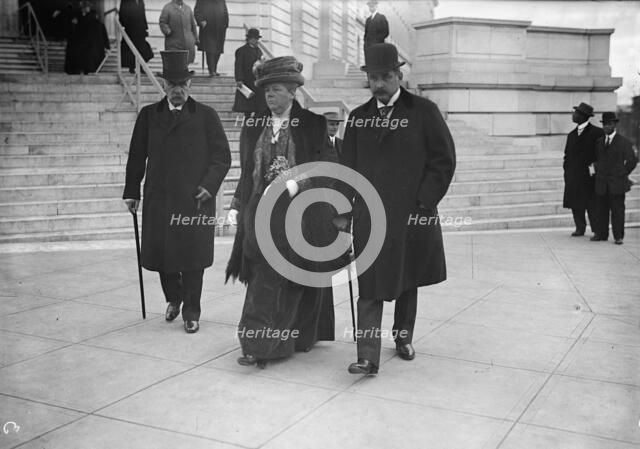 J. Pierpont Morgan Jr., right, with Father And Mrs. Herbert Satterlee, 1912. Creator: Harris & Ewing.