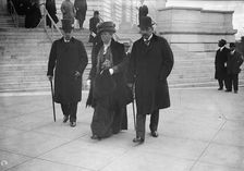 J. Pierpont Morgan Jr., right, with Father And Mrs. Herbert Satterlee, 1912. Creator: Harris & Ewing