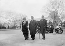 J. Pierpont Morgan Jr., right, with Father And Mrs. Herbert Satterlee, 1912. Creator: Harris & Ewing