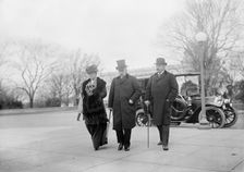 J. Pierpont Morgan Jr., right, with Father And Mrs. Herbert Satterlee, 1912. Creator: Harris & Ewing