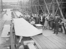 J. S. White laying the keel of the Brazilian destroyer Javary 30th March 1938. Creator: Kirk & Sons of Cowes