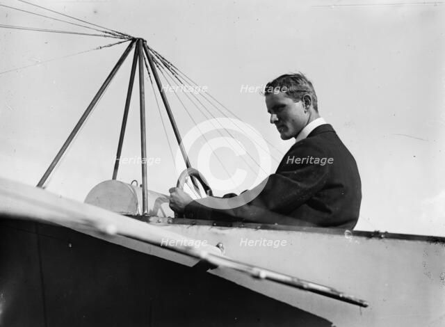 J.M. Johnson in Bleriotype [plane], between c1910 and c1915. Creator: Bain News Service.