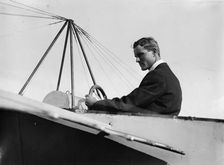 J.M. Johnson in Bleriotype [plane], between c1910 and c1915. Creator: Bain News Service