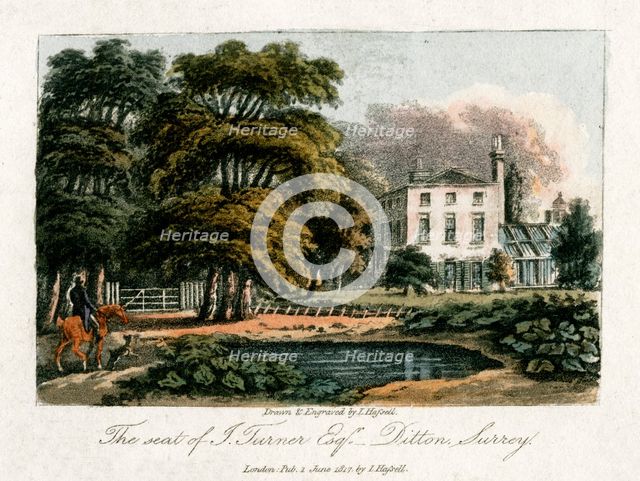 JMW Turner's house, Thames Ditton, Surrey, 1817.Artist: I Hassell