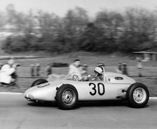 Jo Bonnier driving a works Porsche Formula 1 car, Brussels Grand Prix, Belgium, 1961