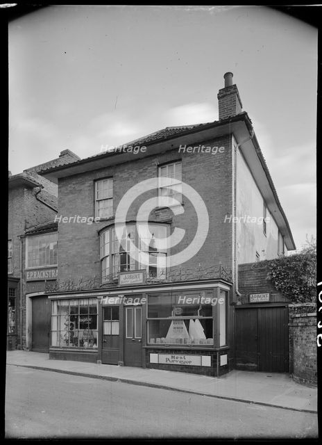 JO Kent, Butchers Shop, 9 Market Street, North Walsham, North Norfolk, Norfolk, 1947. Creator: Herbert Felton.