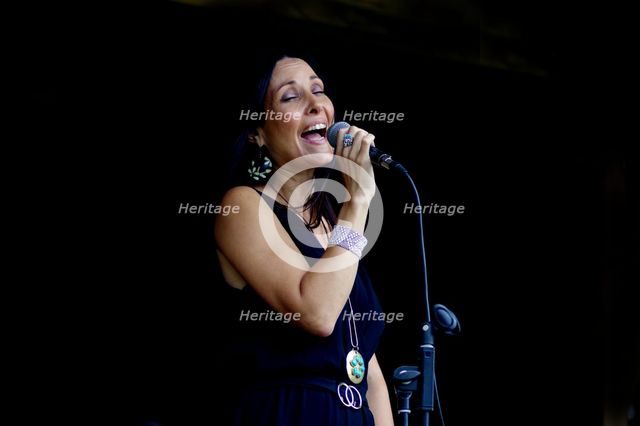 Jo Harrop, Jo Harrop Quartet, Listening Room Jazz, Three Horseshoes, Knockholt, Kent, July 2021. Creator: Brian O'Connor.