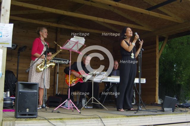 Jo Harrop Quartet, Listening Room Jazz, Three Horseshoes, Knockholt, Kent, July 2021. Creator: Brian O'Connor.