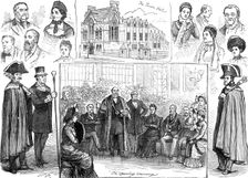 Jottings at the opening of the new Townhall at Hastings, 1881. Creator: W. P.