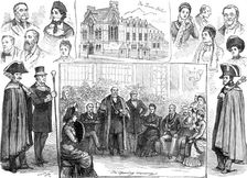 Jottings at the opening of the new Townhall at Hastings, 1881. Creator: W. P.