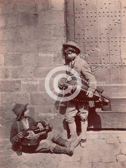 Joueurs de vielle, 1850-53. Creator: Louis-Désiré Blanquart-Evrard.