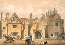 Joust practice, Compton Wynyates, Warwick, mid 1600s. Creator: Joseph Nash (1809-78)