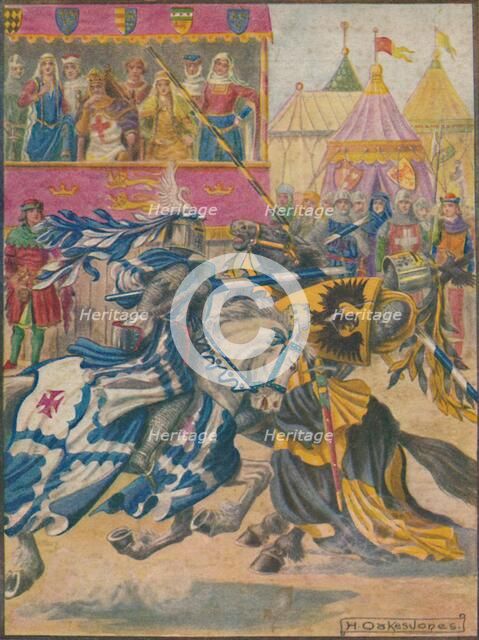 Jousting match, 1929. Creator: Herbert Oakes Jones.