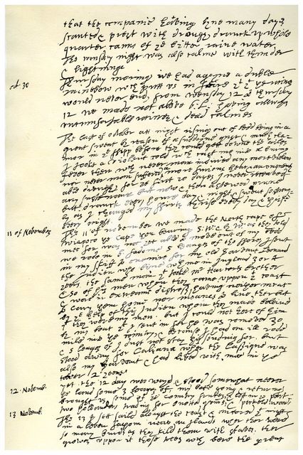 Journal of Sir Walter Raleigh, 1618.Artist: Sir Walter Raleigh