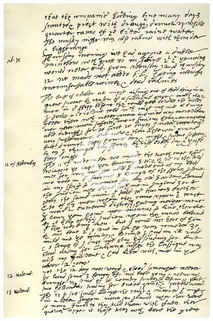 Journal of Sir Walter Raleigh, 1618.Artist: Sir Walter Raleigh