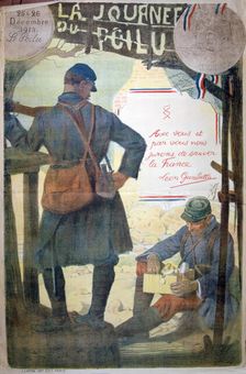 Journée du Poilu 25 et 26 Décembre 1915 French World War I poster, 1915