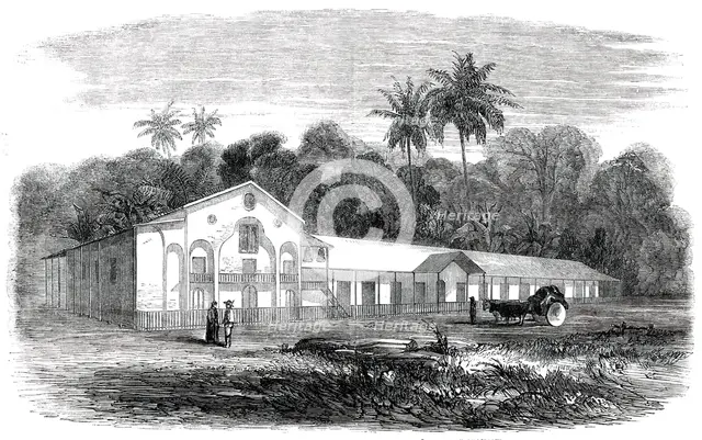 Journey to Gold-Washings in Venezuela - Monastery and Church of Guacipati, 1850. Creator: Unknown.