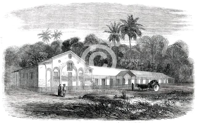 Journey to Gold-Washings in Venezuela - Monastery and Church of Guacipati, 1850. Creator: Unknown.