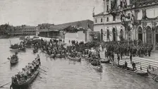 Journey of the emperors of Germany to the Holy Land: Arrival at Venice, Italy, October 13, 1898. Creator: Unknown