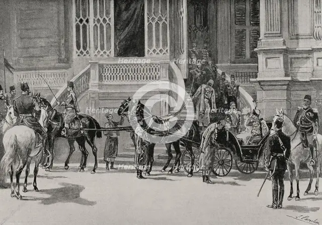 Journey of the emperors of Germany to the Holy Land, Constantinople, Turkey, 1898. Creator: Juan Comba García.