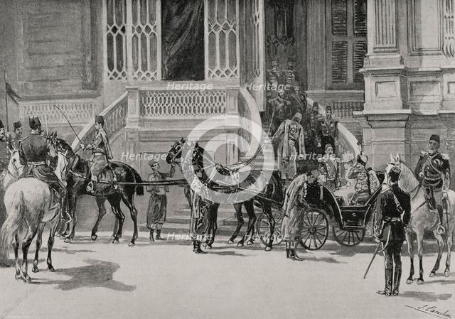 Journey of the emperors of Germany to the Holy Land, Constantinople, Turkey, 1898. Creator: Juan Comba García.