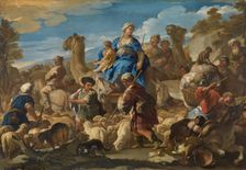 Journey of Jacob to Canaan, (or Journey of Rebecca to Canaan), c1687. Creator: Luca Giordano