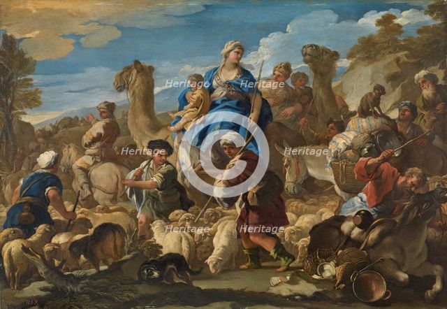 Journey of Jacob to Canaan, (or Journey of Rebecca to Canaan), c1687. Creator: Luca Giordano.