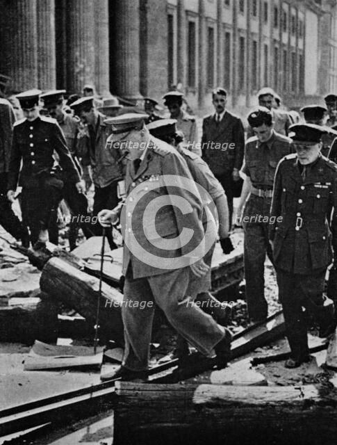 'Journey's end. Dunkirk to Berlin - an inevitable progress of retributive justice. Churchill inspect