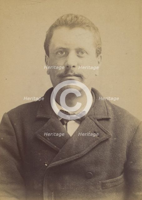 Jourdan. Numa. 30 ans, né le 27/8/61 à Courbevoie (Seine). Teinturier. Anarchiste. 23/4/92. , 1892. Creator: Alphonse Bertillon.