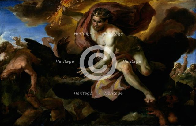 Jove casts his Thunderbolts at the Rebellious Giants, 1690/95. Creator: Johann Michael Rottmayr.