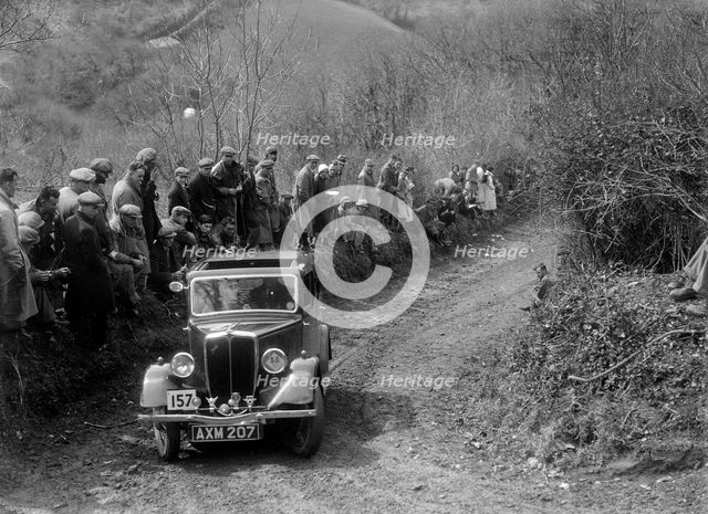 Jowett of GA Ladwig competing in the MCC Lands End Trial, 1935. Artist: Bill Brunell.
