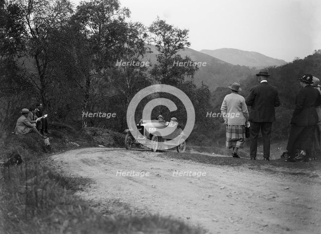 Jowett open 2-seater of M Johnstone competing in the Scottish Light Car Trial, 1922. Artist: Bill Brunell.