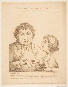 Joy with Tranquility (Le Brun Travested, or Caricatures of the Passions), January 21, 1800. Creator: Thomas Rowlandson