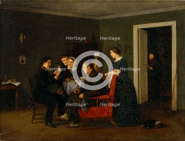 Joyful Letter, 1858. Artist: Popov, Andrei Andreyevich (1832-1896)