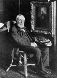 Jozef Israels (1824-1911), Dutch painter, in his studio. Creator: Unknown