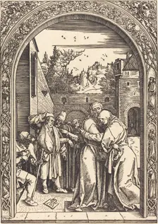 Joachim and Anna at the Golden Gate, 1504. Creator: Albrecht Durer