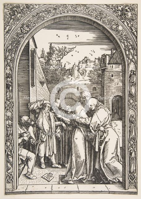 Joachim and Anna at the Golden Gate, from The Life of the Virgin, 1504. Creator: Albrecht Durer.