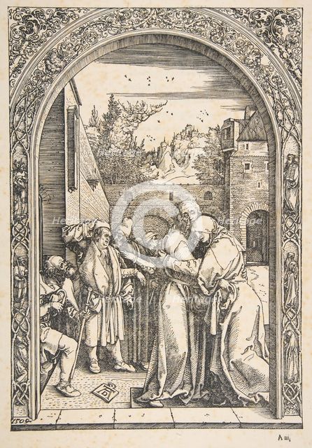 Joachim and Anna at the Golden Gate, from The Life of the Virgin, ca. 1504. Creator: Albrecht Durer.