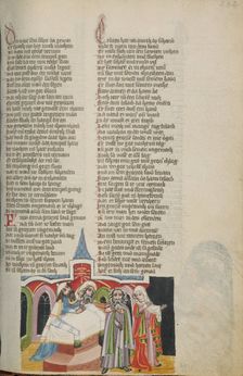 Joachim and Anna in the Temple; Weltchronik, about 1400-1410. Creator: Unknown