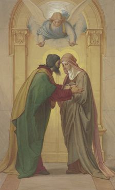 Joachim and Anna's meeting at the Golden Gate, 1856. Creator: Eduard von Steinle