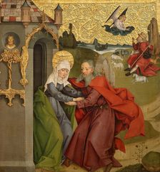 Joachim and Annas meet at the Golden Gate, c1490/1495. Creator: Master of the Divisio Apostolorum
