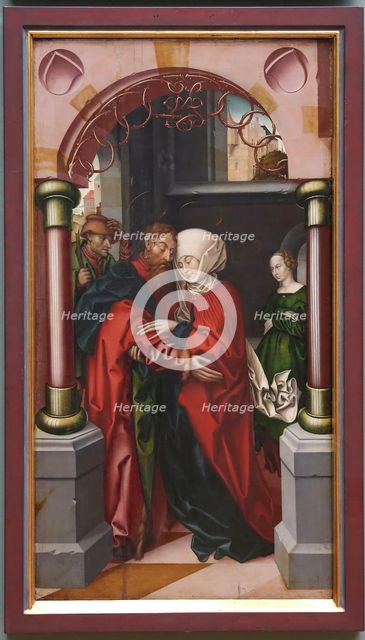 Joachim and Anne at the Golden Gate, 1512. Creator: Hans Fries.