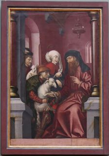 Joachim and Anne choosing a Lamb for Sacrifice, 1512. Creator: Hans Fries