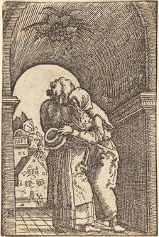 Joachim Embracing Anna, c. 1513. Creator: Albrecht Altdorfer