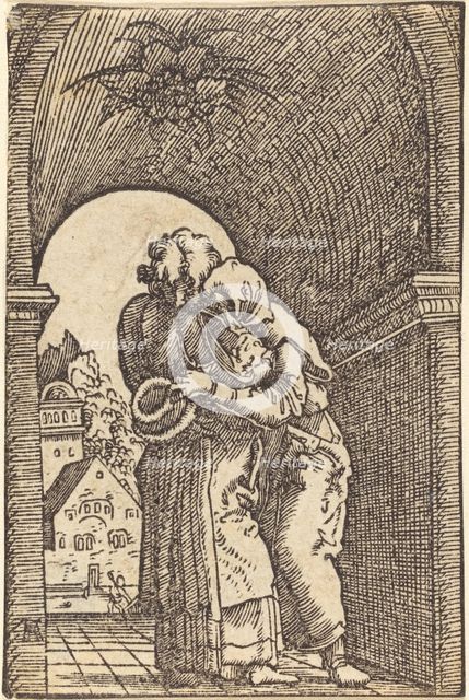 Joachim Embracing Anna, c. 1513. Creator: Albrecht Altdorfer.