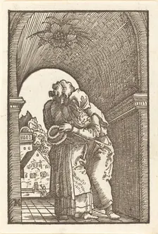 Joachim Embracing Anna, c. 1513. Creator: Albrecht Altdorfer