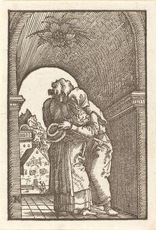 Joachim Embracing Anna, c. 1513. Creator: Albrecht Altdorfer